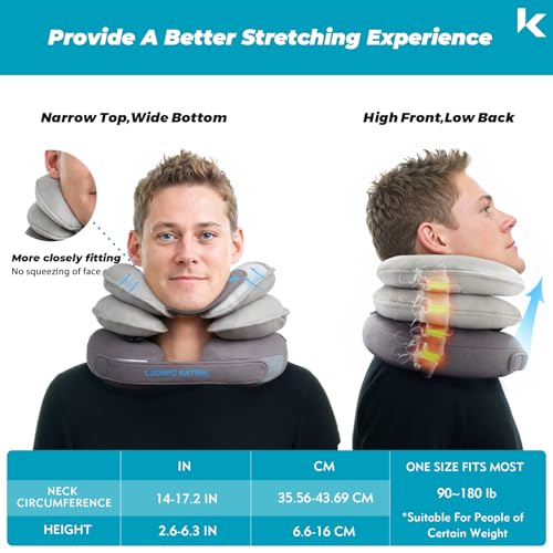 Cervical Neck Traction Device, Inflatable Neck Stretcher, Adjustable Neck Brace with Removable Air Pump U65931
