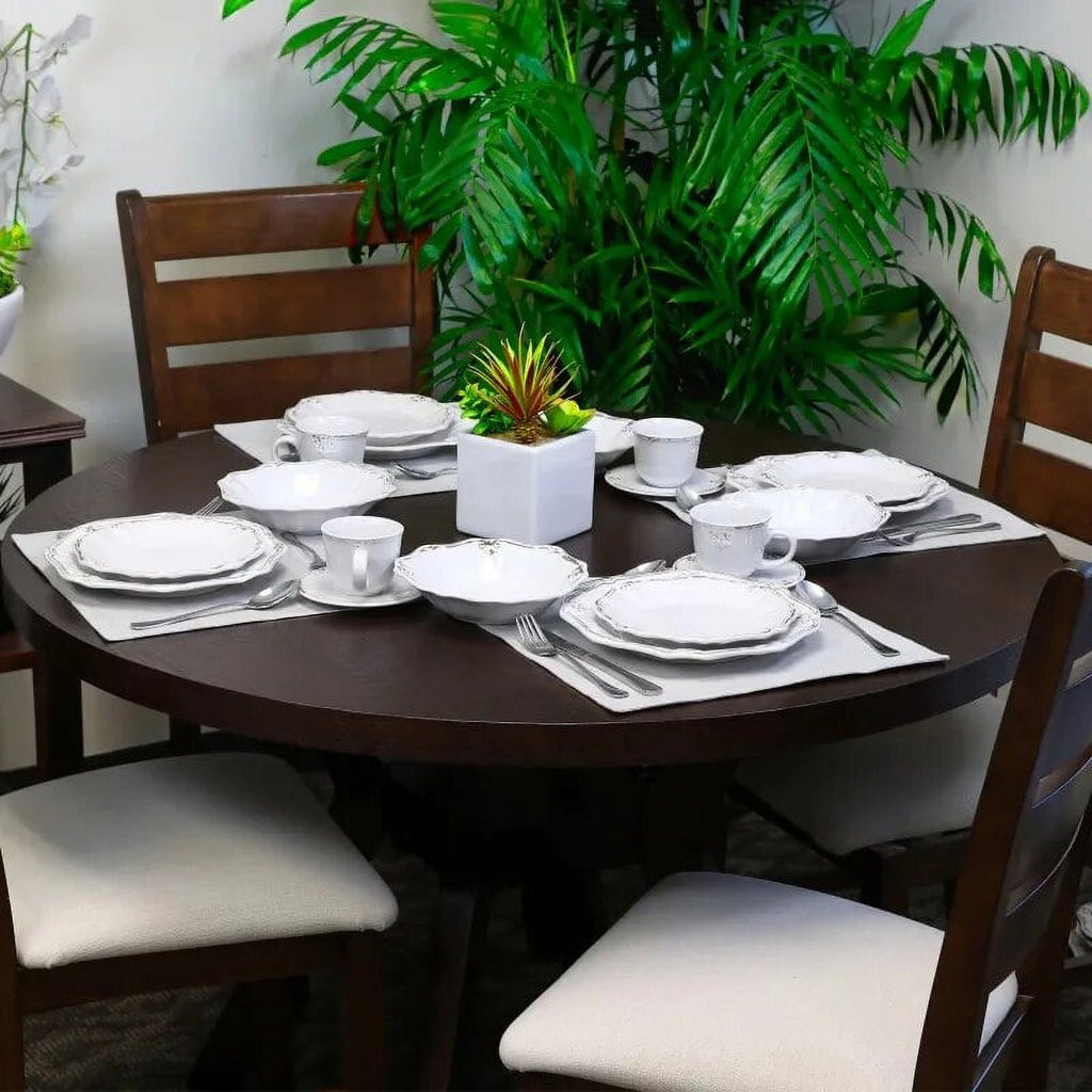 20-Piece White Stoneware Dinnerware Set J790