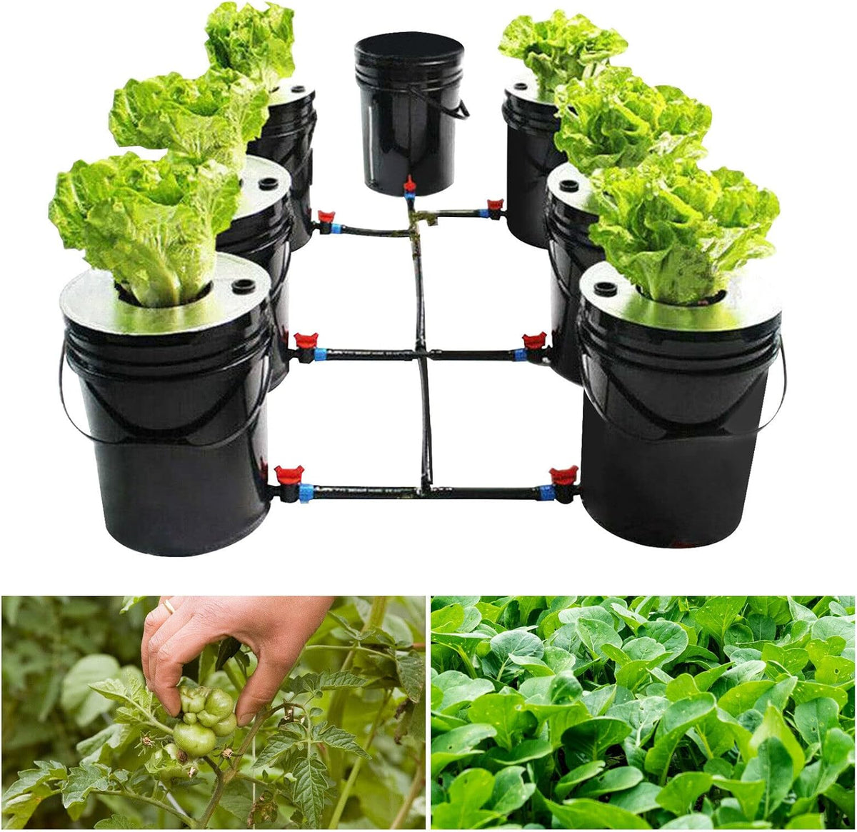 7 Bucket 5 Gallon Deep Water Culture Hydroponic System J766235