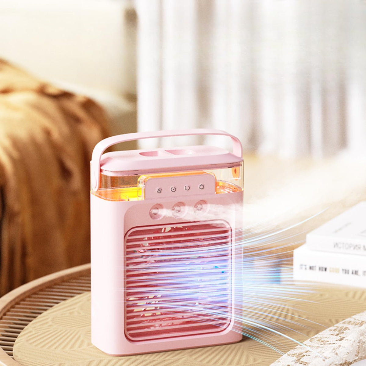 Mini Air Cooler Portable Air Conditioner Evaporative Air Cooler Cordless Desktop Cooling Fan D6132