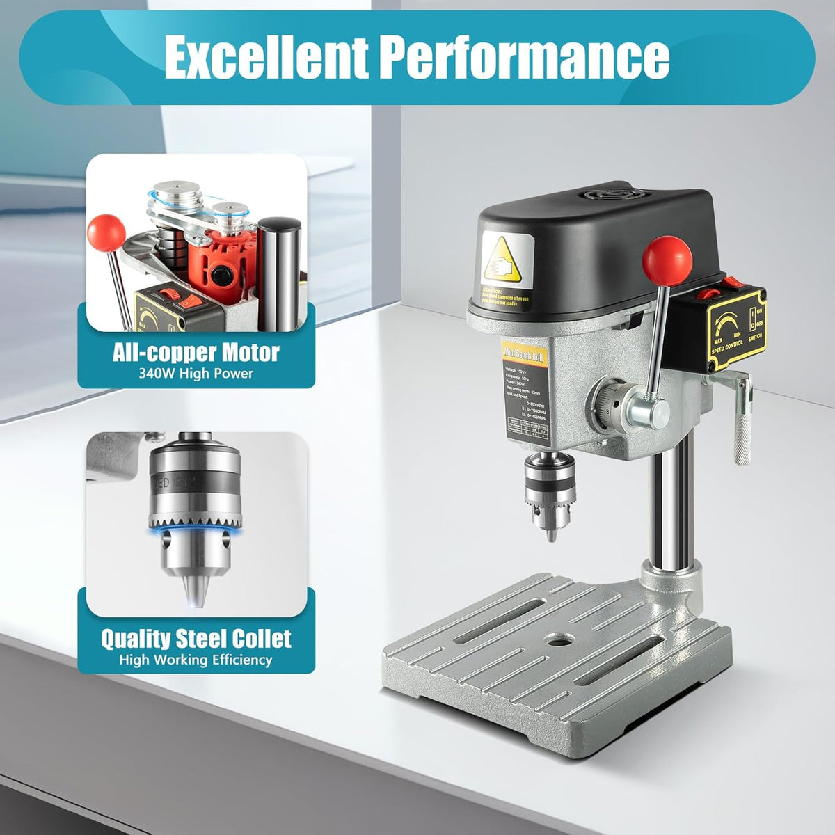 3-Speed Adjustable Benchtop Drill Press C700830