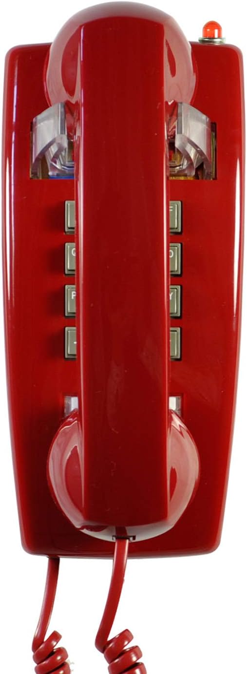 Red Analog Corded Wall Mounted Phone Pack of 2 O506