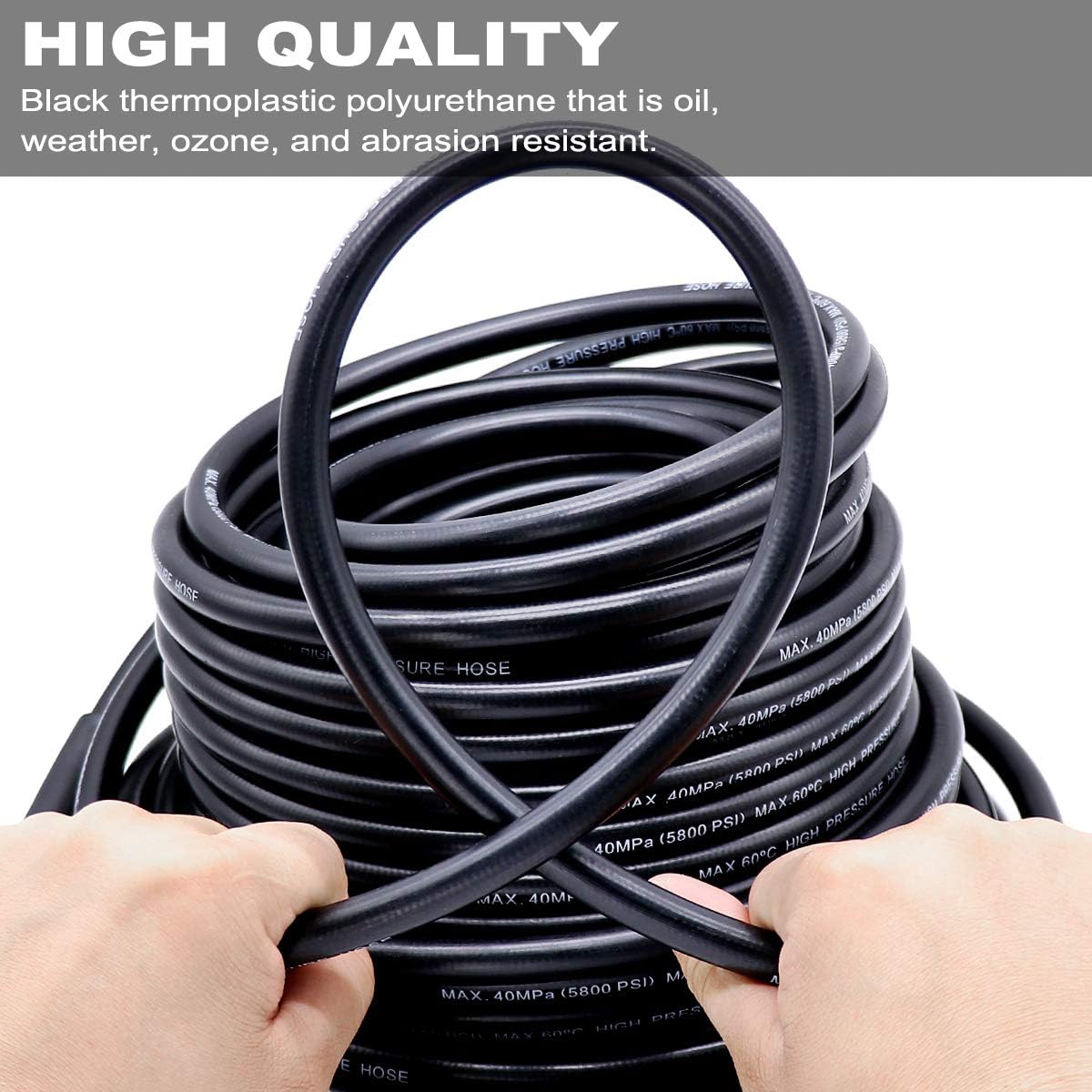 100FT 1/4 Inch NPT 5800PSI Sewer Jetter Kit with Nozzle A1356
