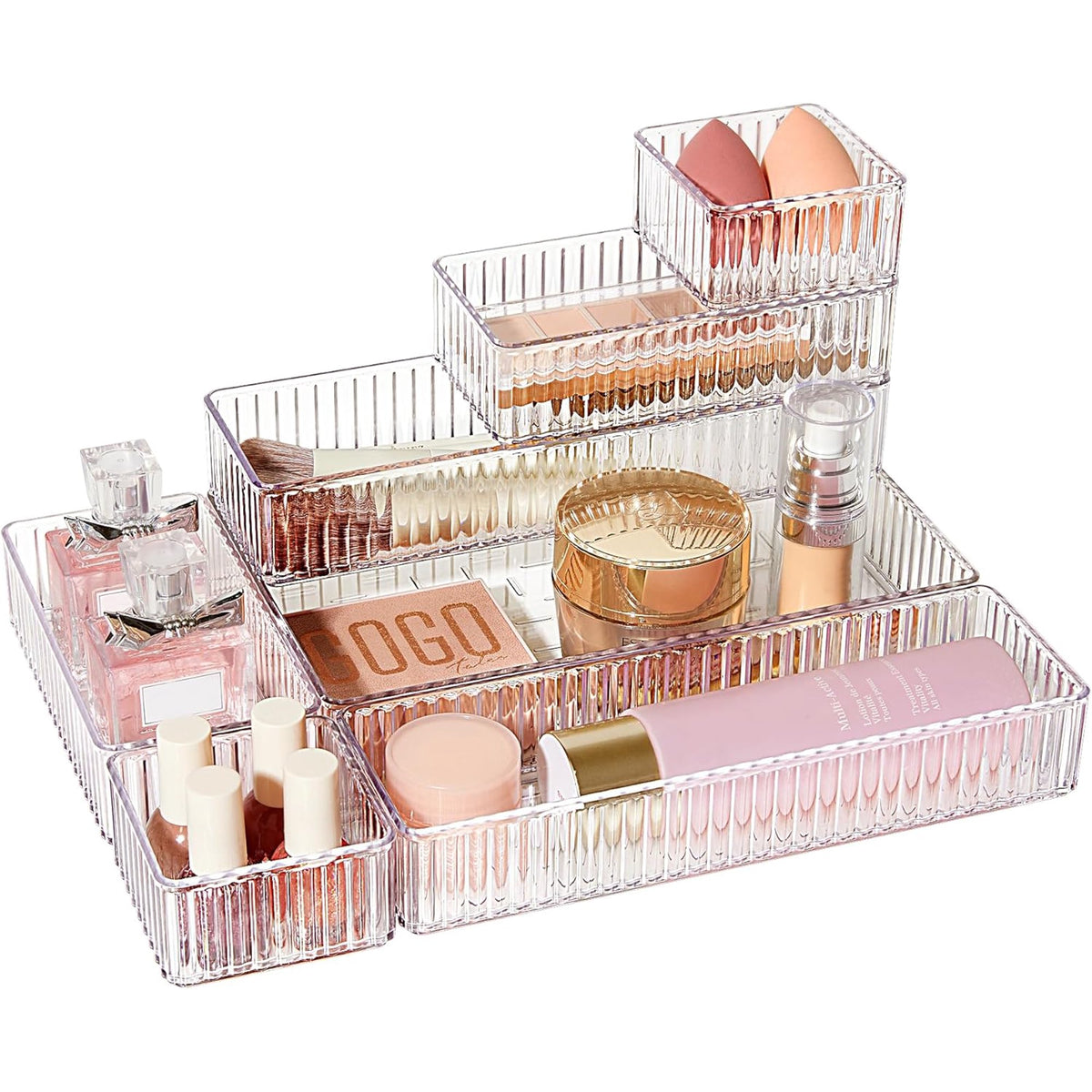 7 PCS Clear Acrylic Drawer Organizer Bins F632470