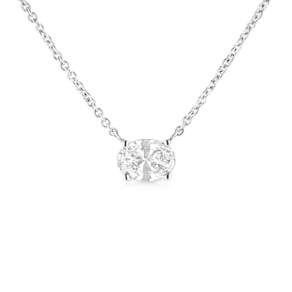 10K White Gold 1/2 cttw Lab Grown Diamond Pendant Necklace R842494