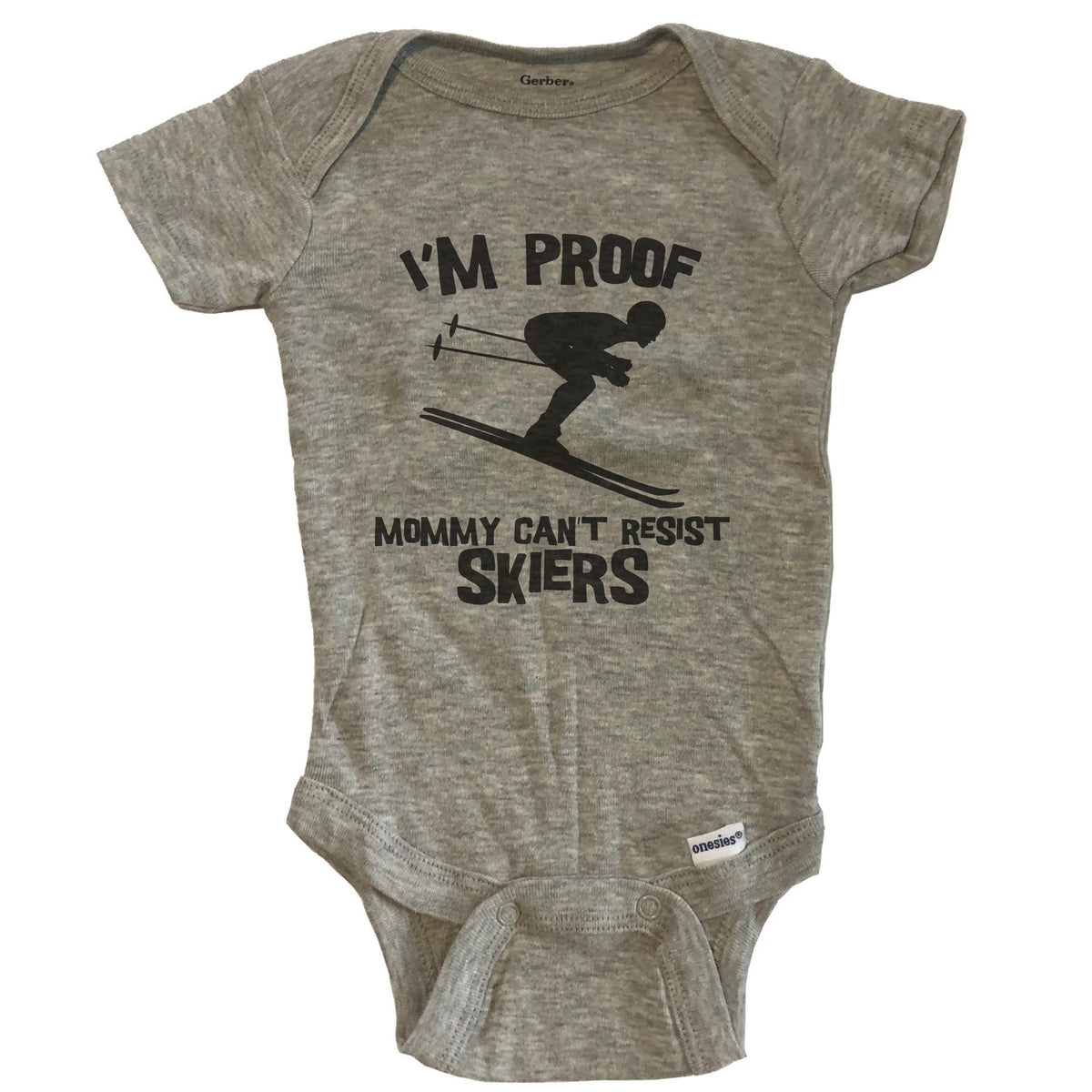 Grey Skiing Baby Bodysuit M23399