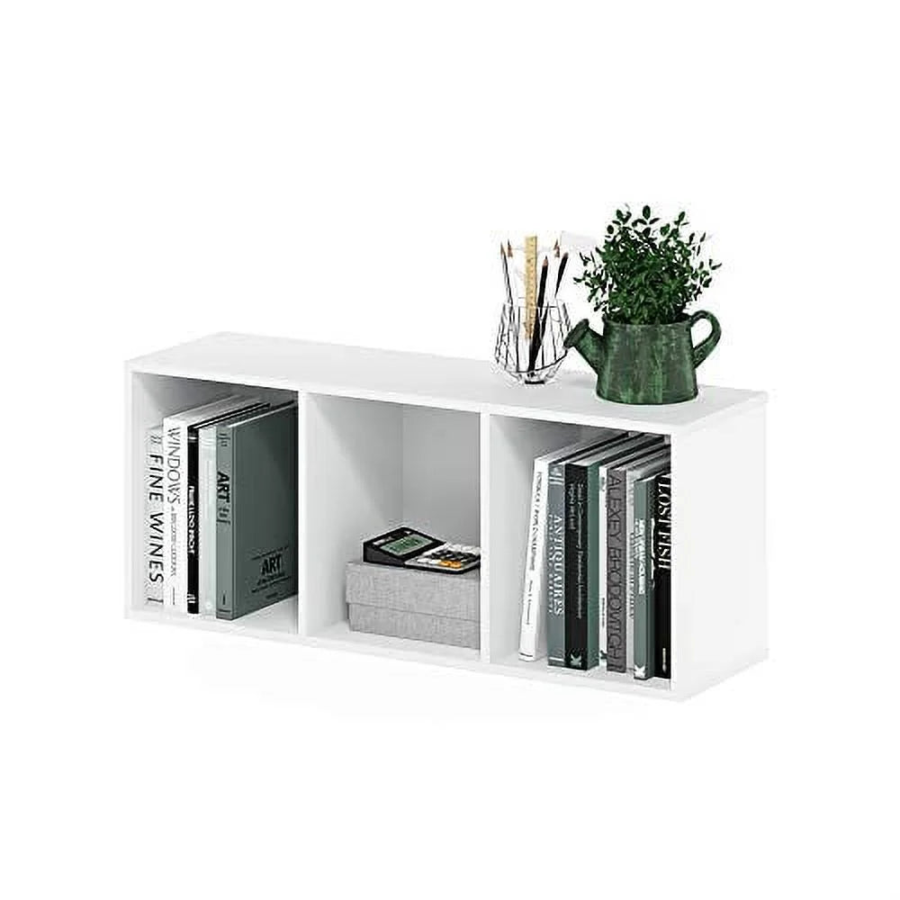 White 3 Tier Open Shelf Bookcase B211