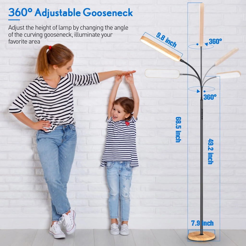 LED Reading Floor Lamp with Remote & Touch Control Q437
