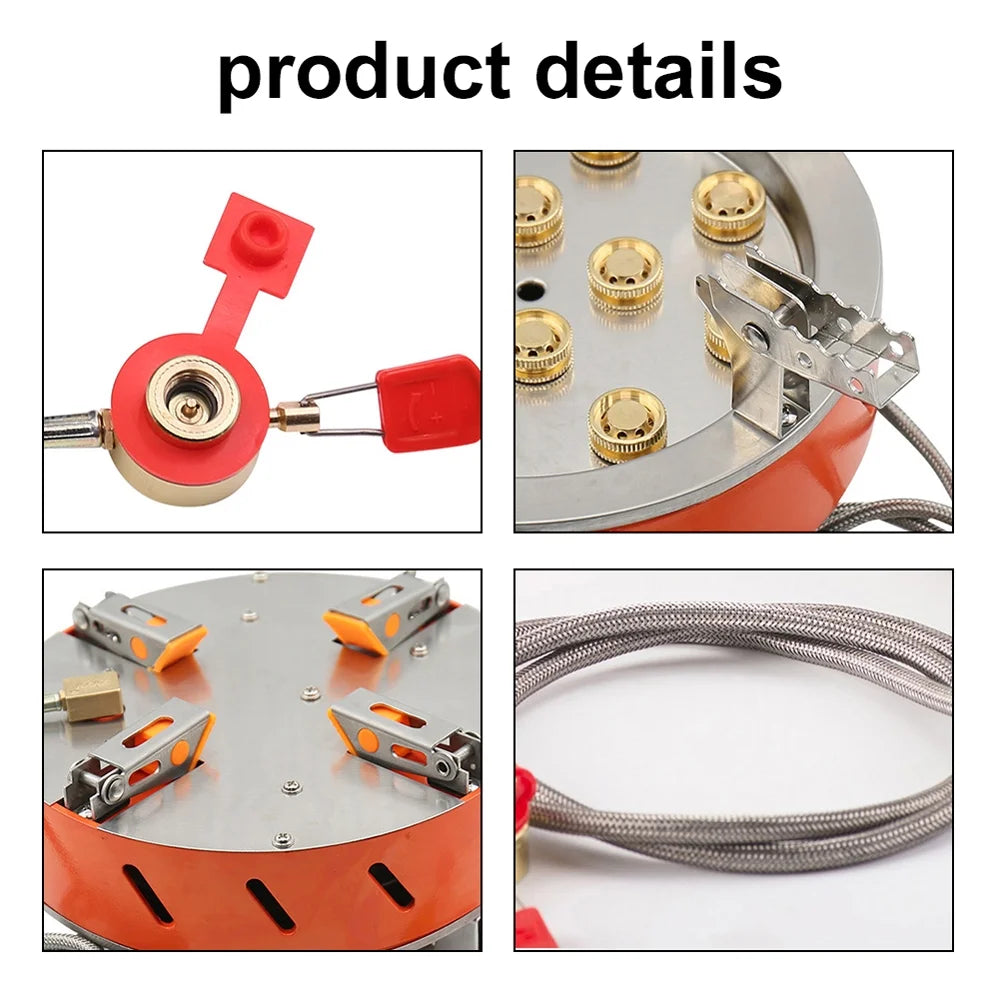 12-Core 21800W Windproof Camping Stove with Piezo Ignition Adjustable Valve Storage Bag O9793
