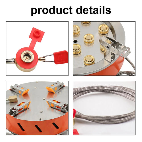 12-Core 21800W Windproof Camping Stove with Piezo Ignition Adjustable Valve Storage Bag O9793