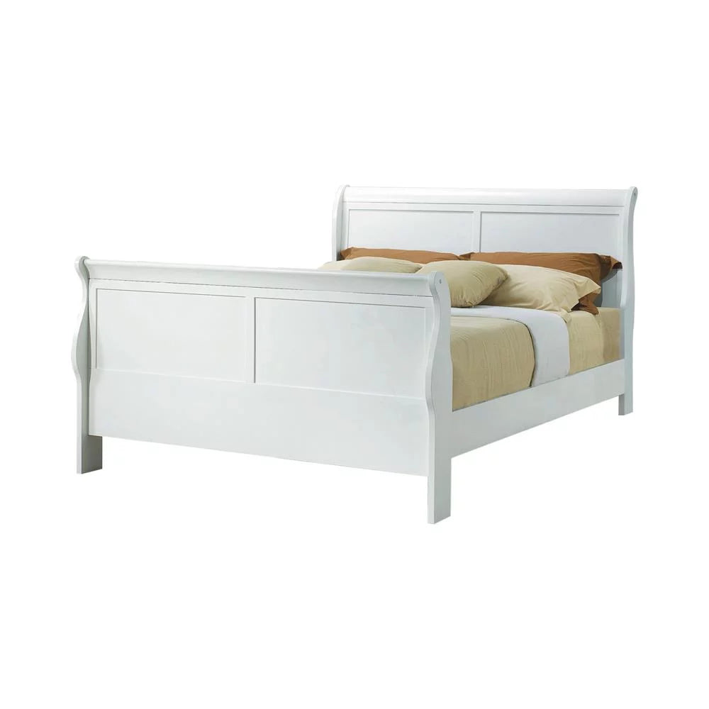 White Full Sleigh Panel Bed Z690
