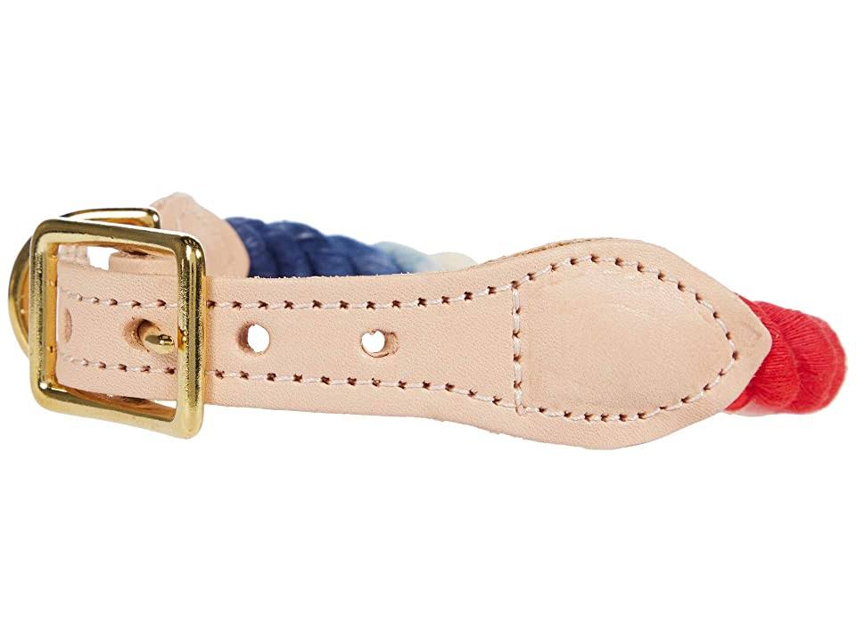 Red, White, Blue Cotton Rope Dog Collar SM (9x22 Long) J345