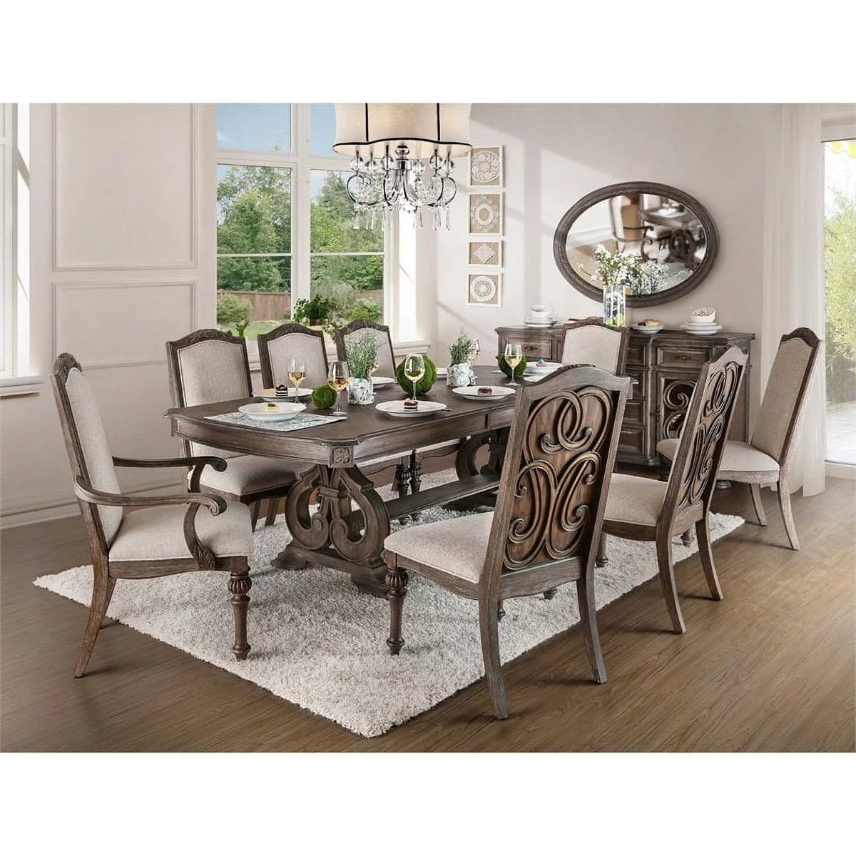 Fabric Padded Dining Chair Set of 2 X676606