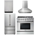 36 In. Natural Gas Range, Range Hood, Refrigerator, Dishwasher E247