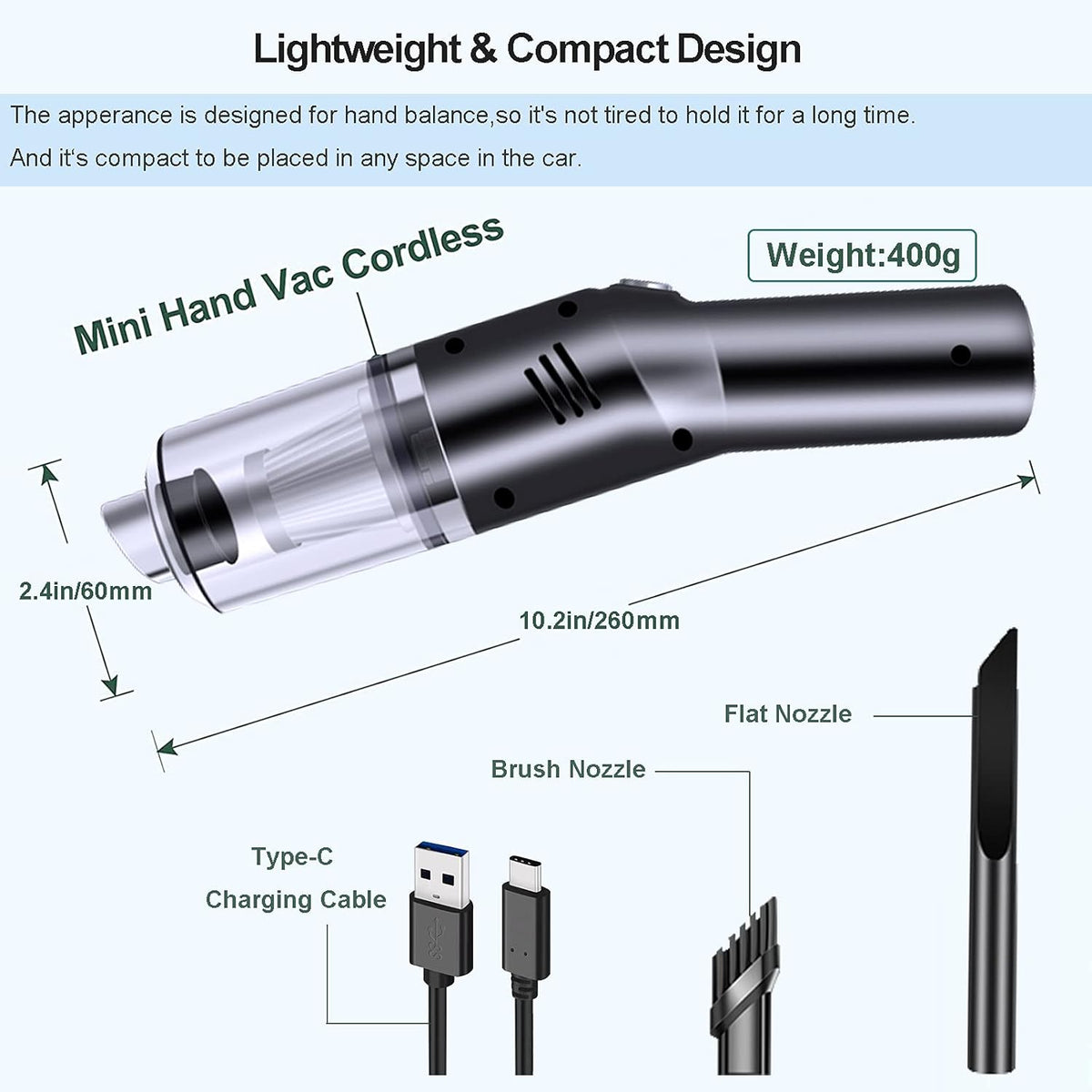 Wireless Cordless Handheld Car Vacuum Cleaner L721122