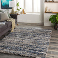 6x9 Dark Blue Area Rug L393