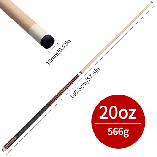 Canadian Maple Pool Cue Set with Chalk and Gloves Q1127