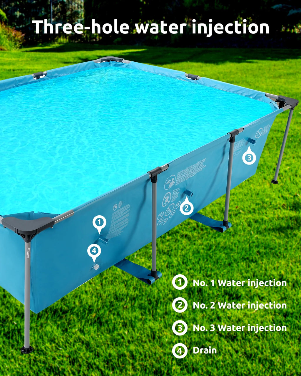 10 ft Above Ground Rectangular Frame Swimming Pool Q791