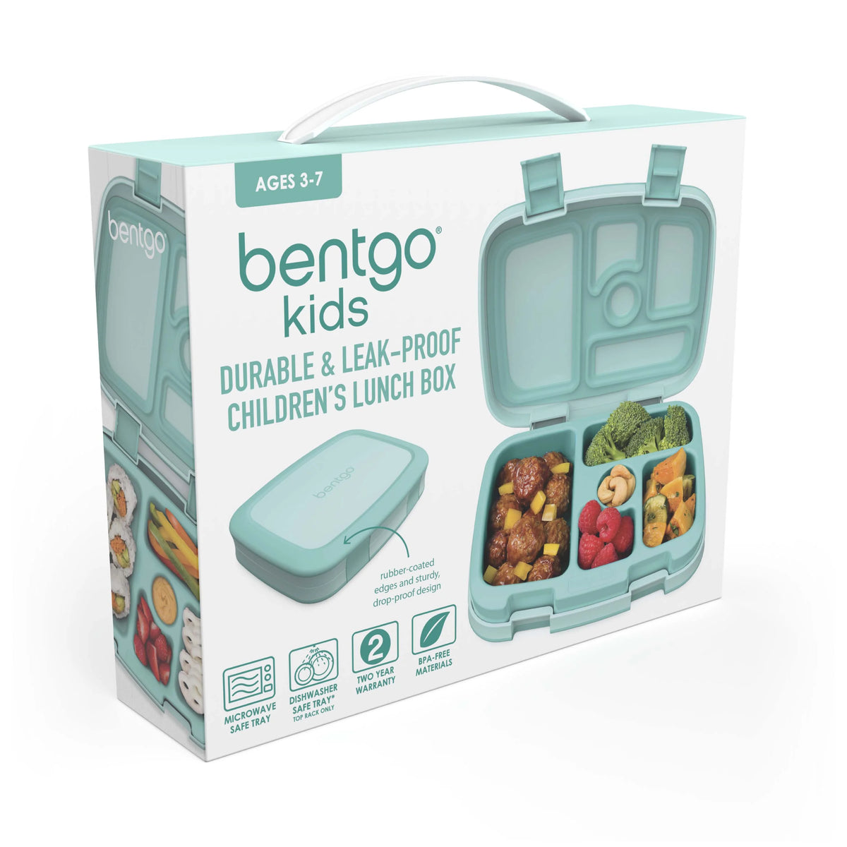 Leak-Proof 5-Compartment Bento-Style Kids Lunch Box, BPA-Free, Dishwasher Safe V65109