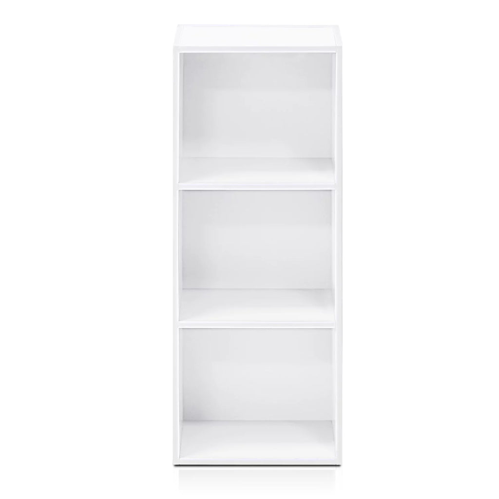 White 3 Tier Open Shelf Bookcase B211