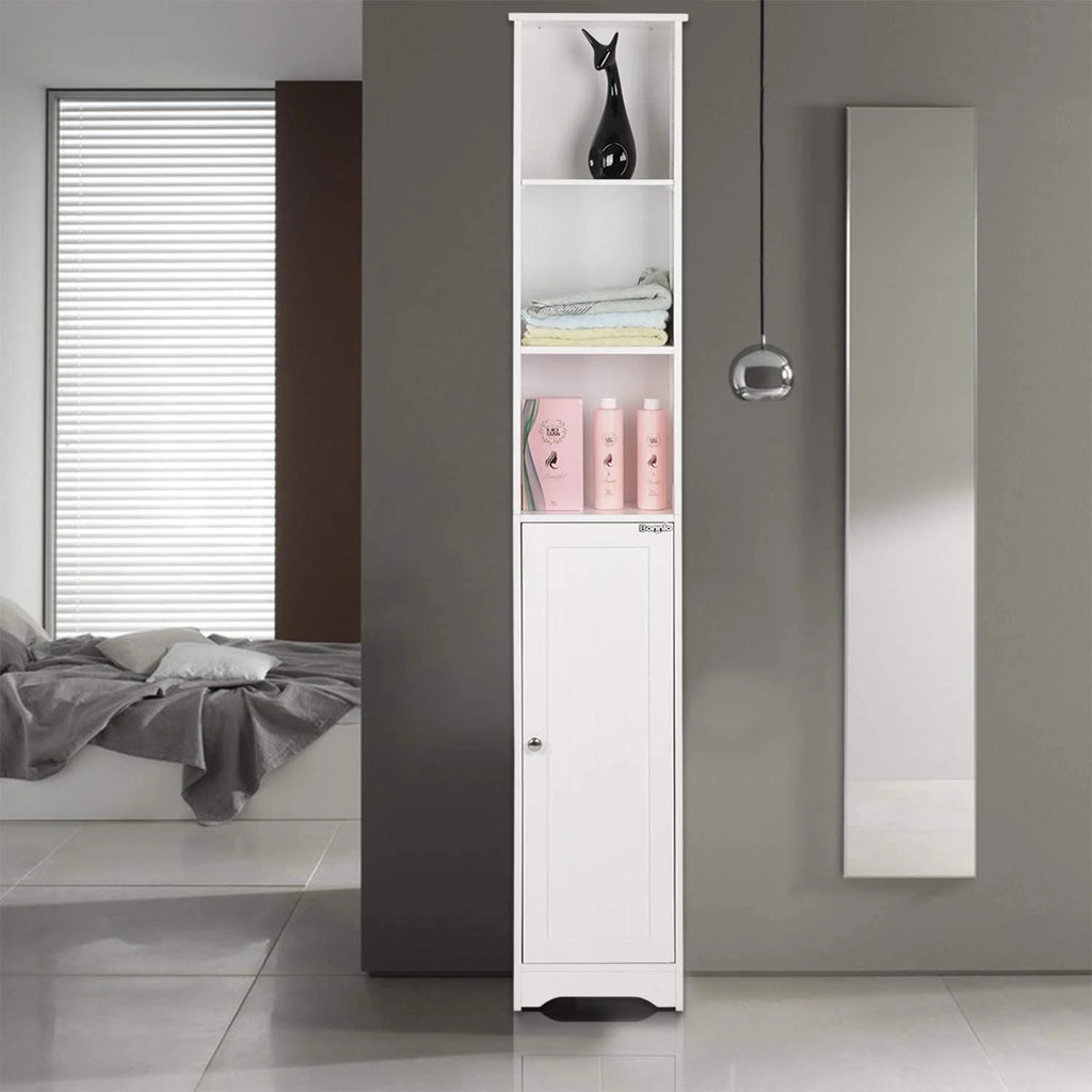 5-Shelf White Bathroom Storage Cabinet V858