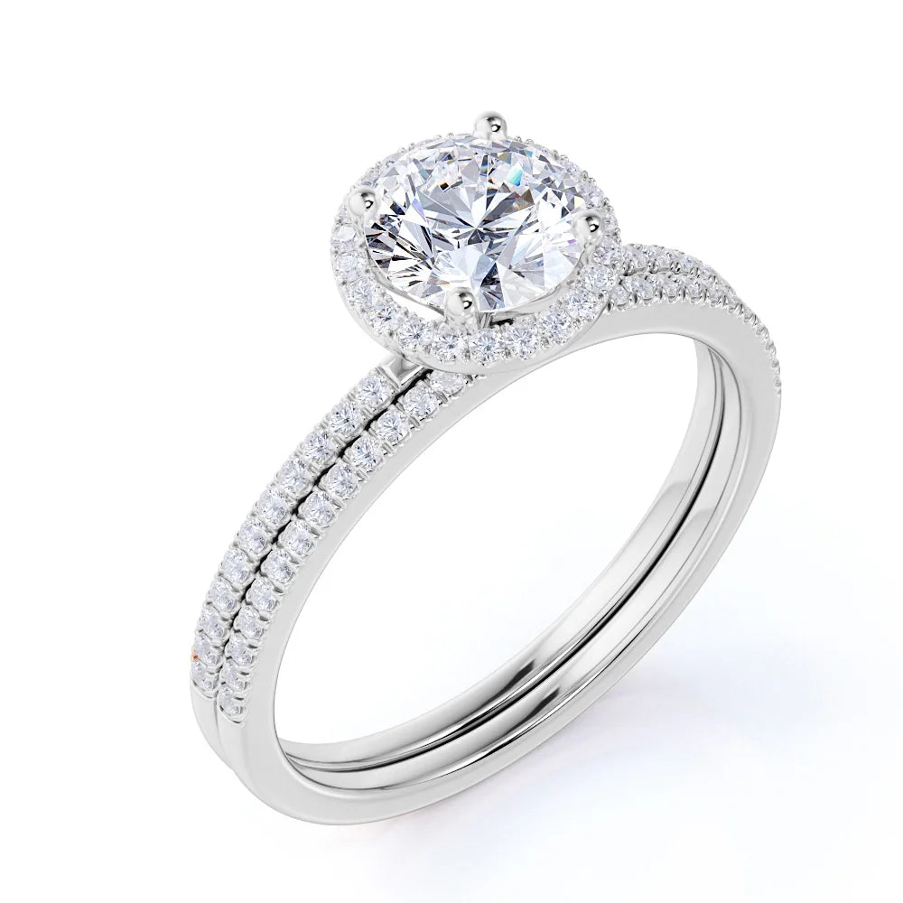 10k White Gold Bridal Wedding Ring Set X7129