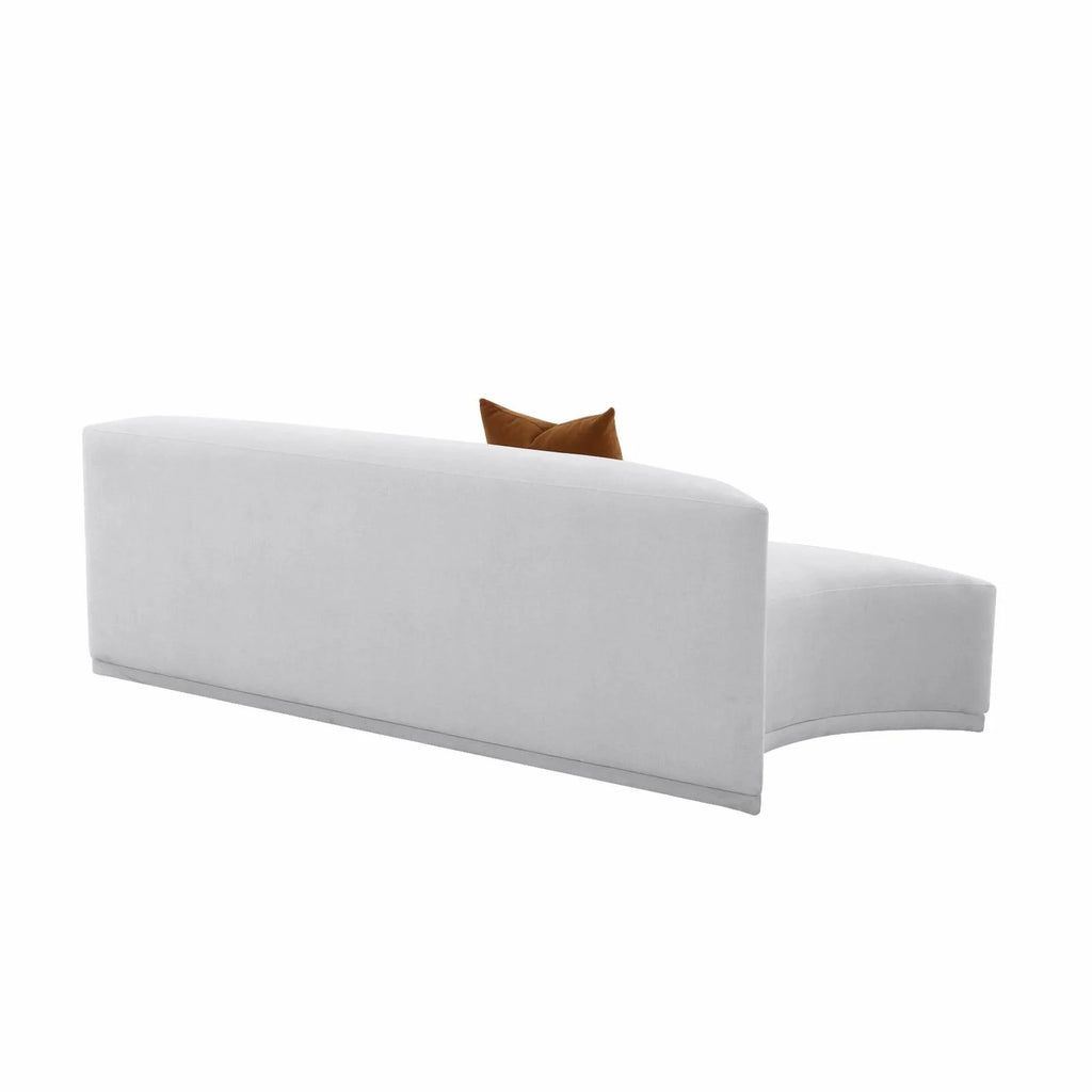 Grey Velvet Modular Armless Loveseat A4552