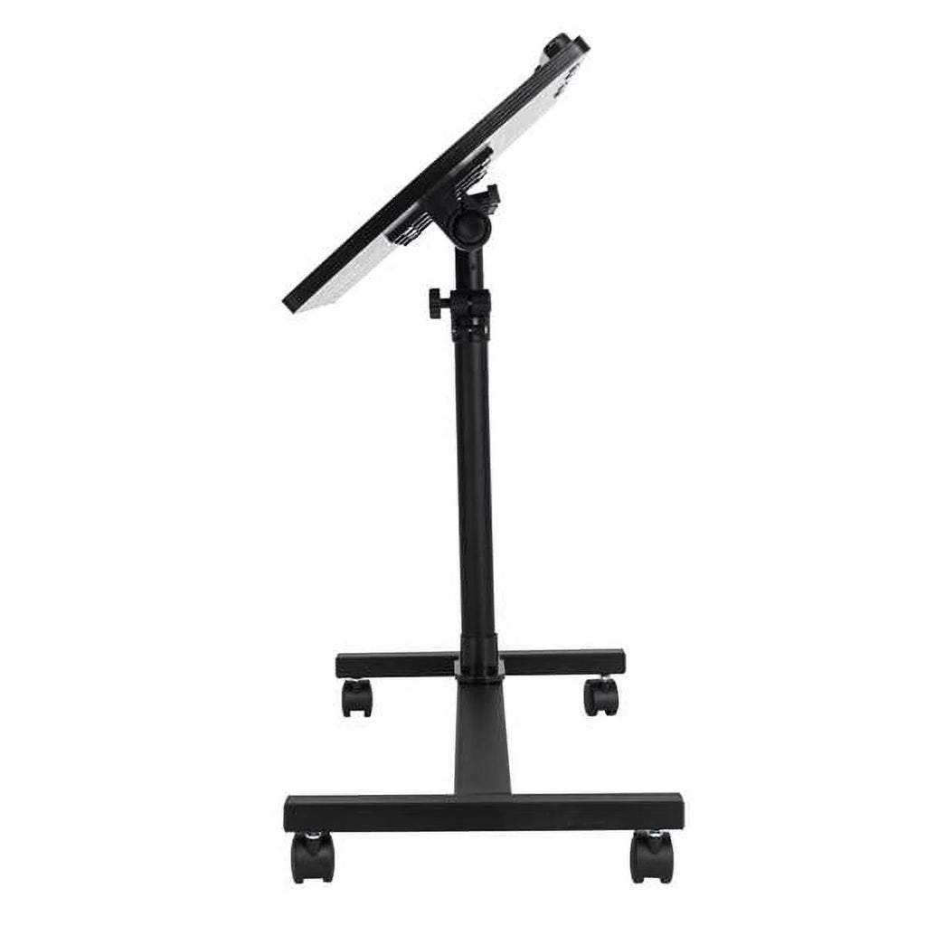 Portable Rolling Laptop Desk, Adjustable Height, Black U398416