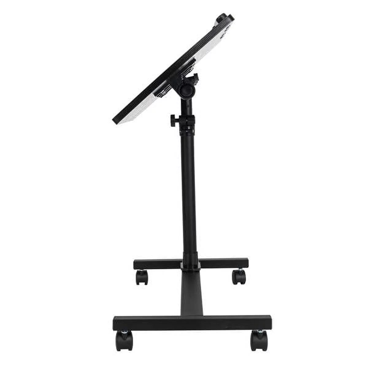 Portable Rolling Laptop Desk, Adjustable Height, Black U398416