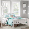 White Full Size Wooden Platform Bed Q450