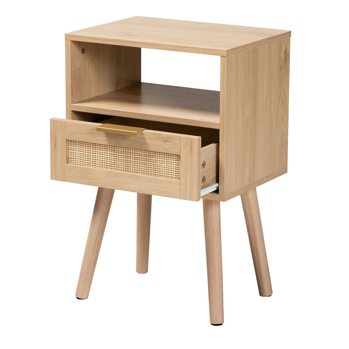 Light Brown Wood 1-Drawer End Table Q1069