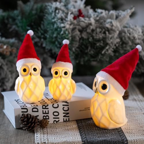 3 Pcs White Ceramic Christmas Village Houses D198237