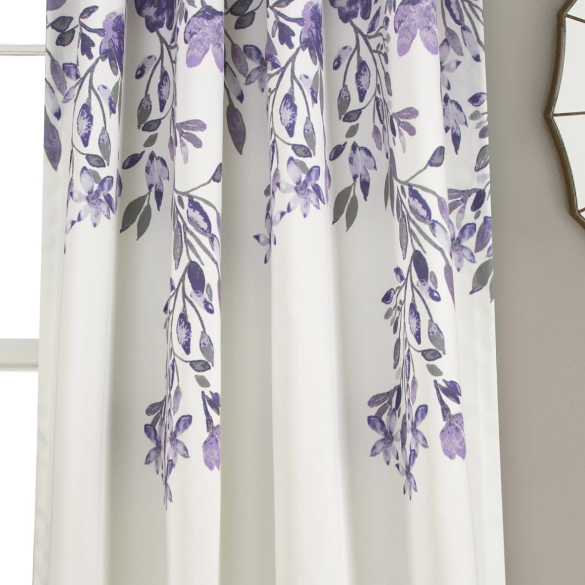 Purple Floral Room Darkening Window Panel 2-Pc Set Q42269