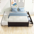Espresso Wood 2-Drawer Full Size Platform Bed with Trundle G4426