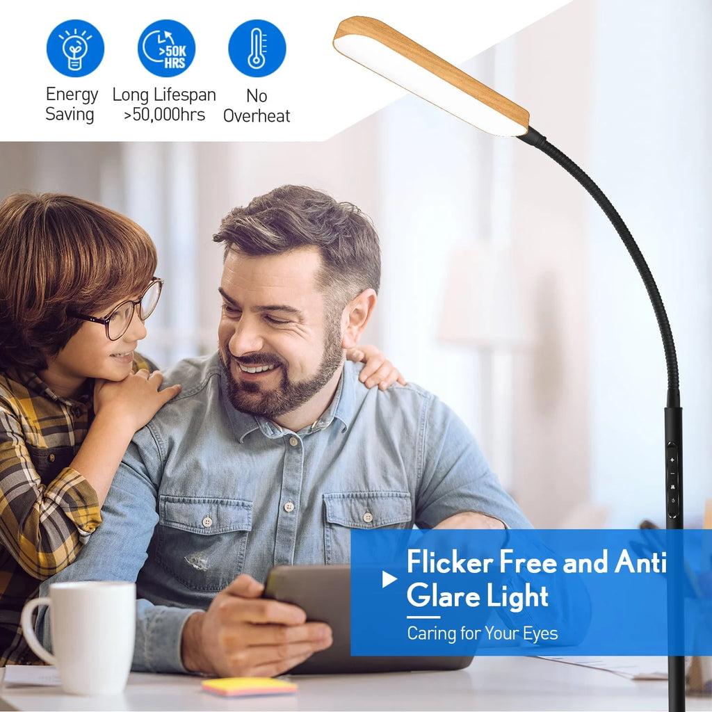 LED Reading Floor Lamp with Remote & Touch Control Q437