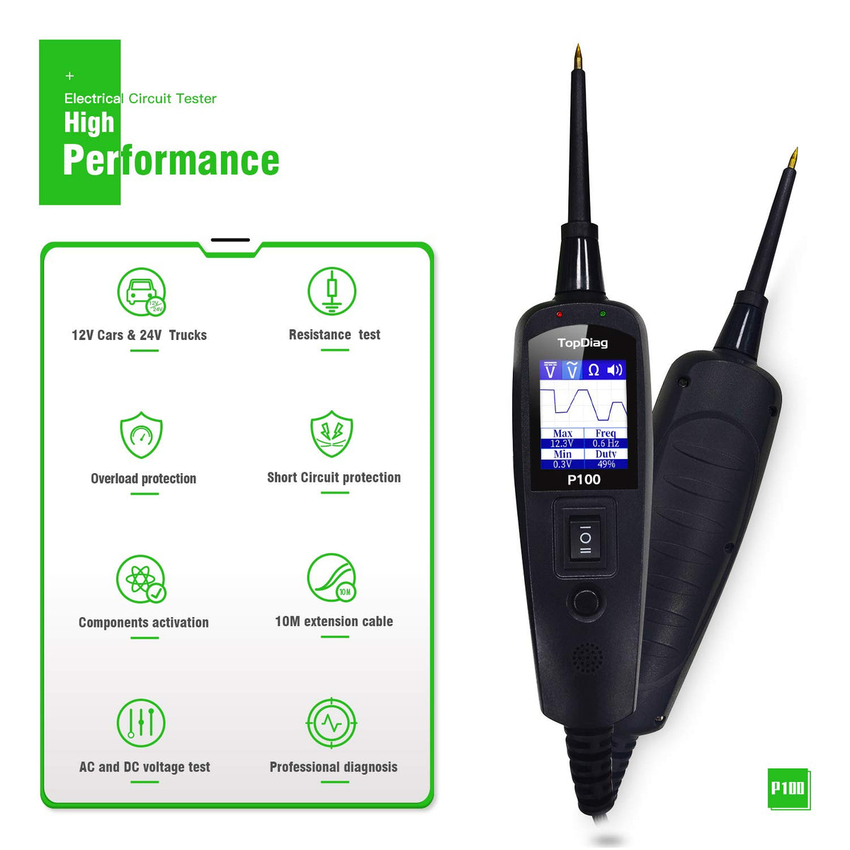 6-30V Circuit Tester Automotive Electrical Tester Digital Voltage Tester Y636636