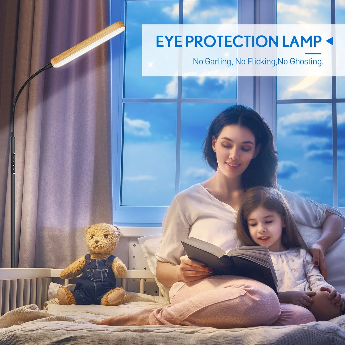 LED Reading Floor Lamp with Remote & Touch Control Q437
