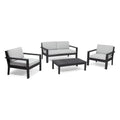 Light Gray Acacia Wood 4 Seater Chat Set with Cushions Q4831