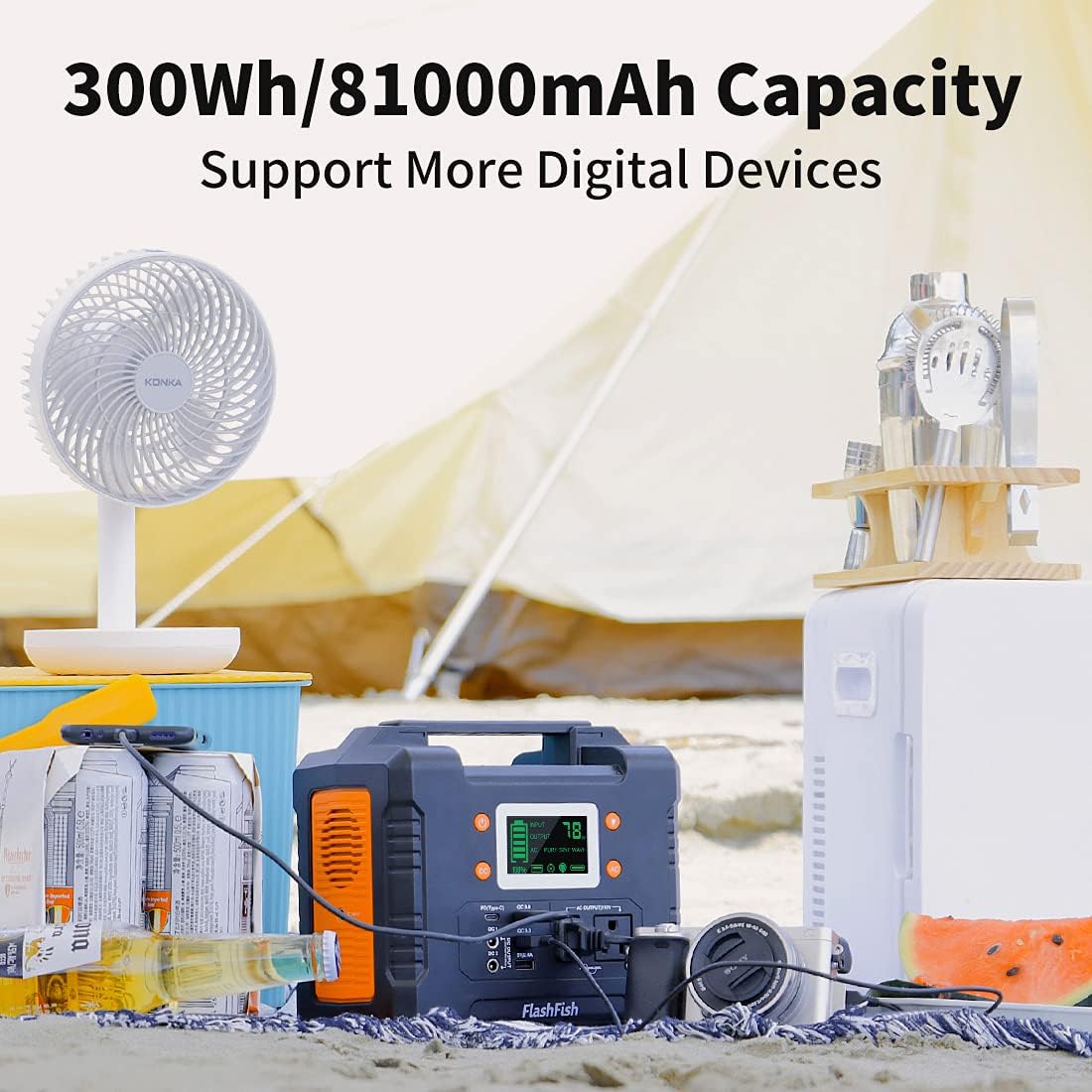 330W Portable Power Station 81000mAh 300Wh Solar Generator M767882