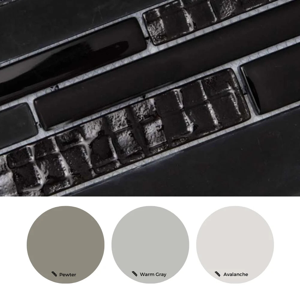 Black Glass Mosaic Wall Tile J174