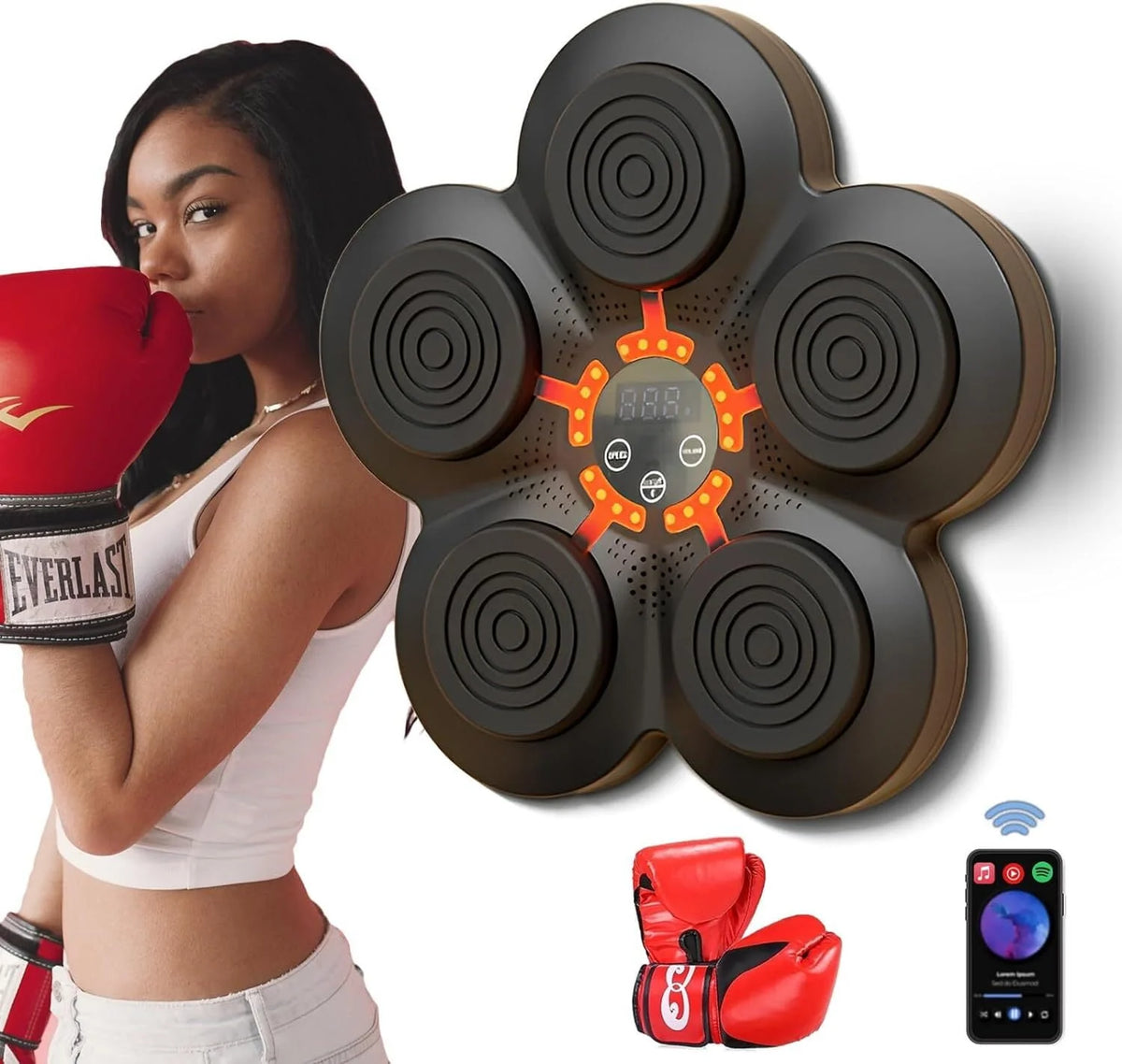 Wall Mounted Bluetooth Music Boxing Machine with Boxing Gloves C6909