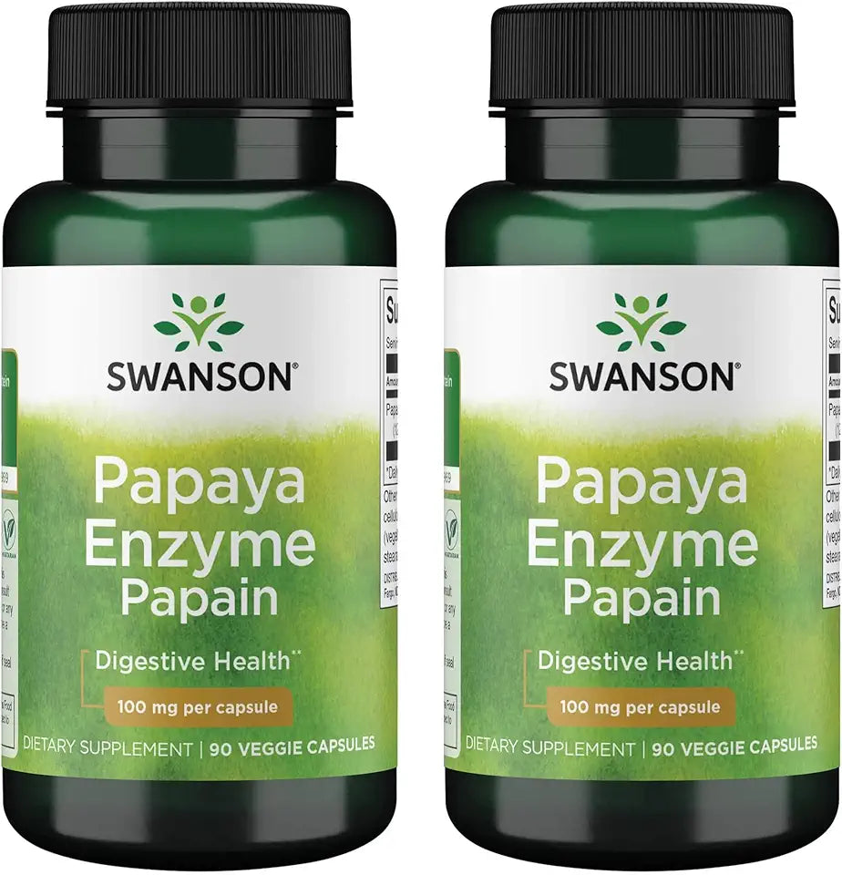Papaya Enzyme Papain 100 mg 90 Veg Caps 2 Pack K780