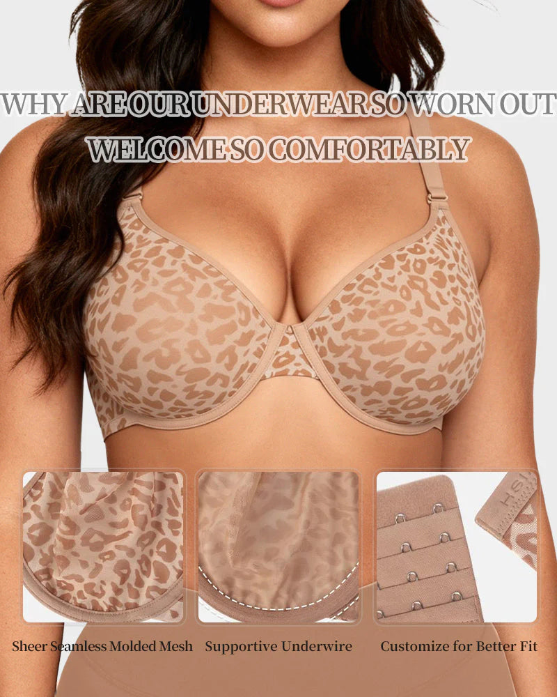 Sheer Zebra Mesh Underwire Bra E229995
