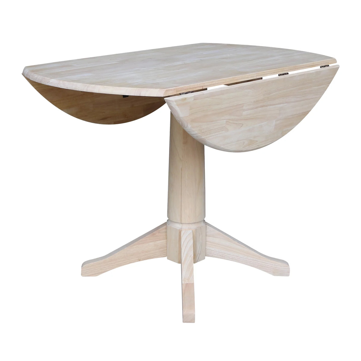 42" Round Solid Wood Dual Drop Leaf Pedestal Table X698416