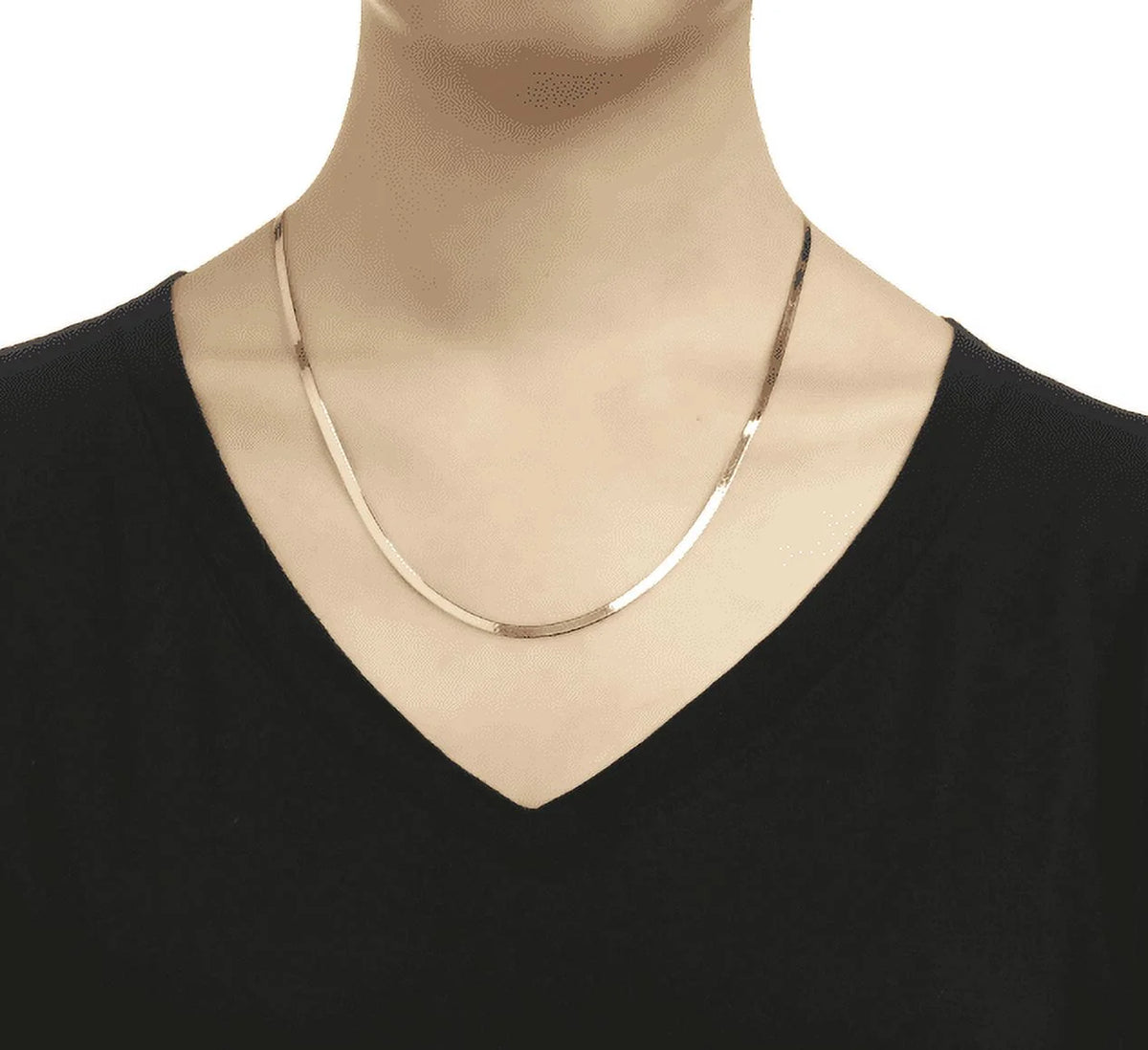 Sterling Silver Herringbone Chain Necklace 3MM, 16-24 inch N5885