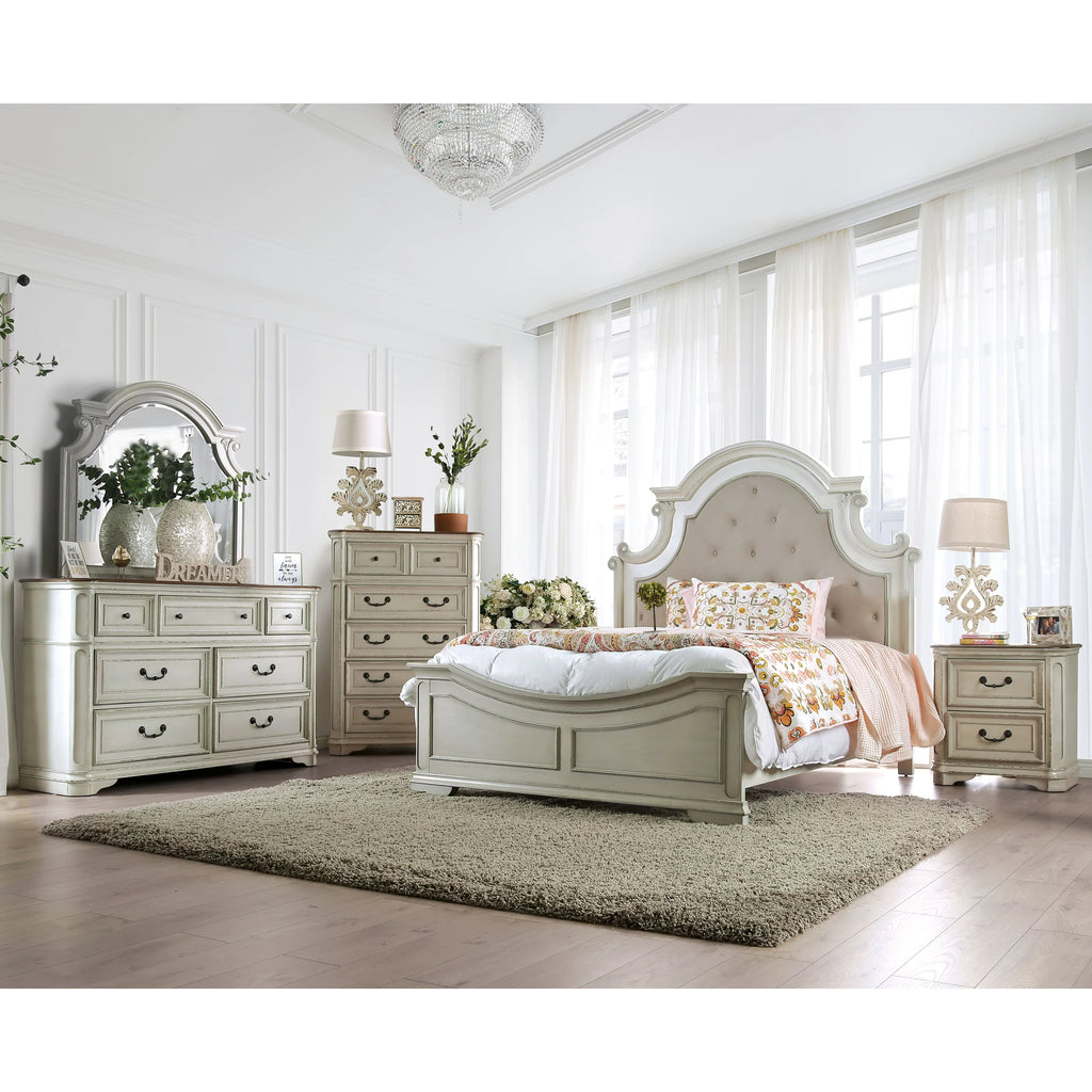 Antique White and Weathered Oak 5-Drawer Chest A29864