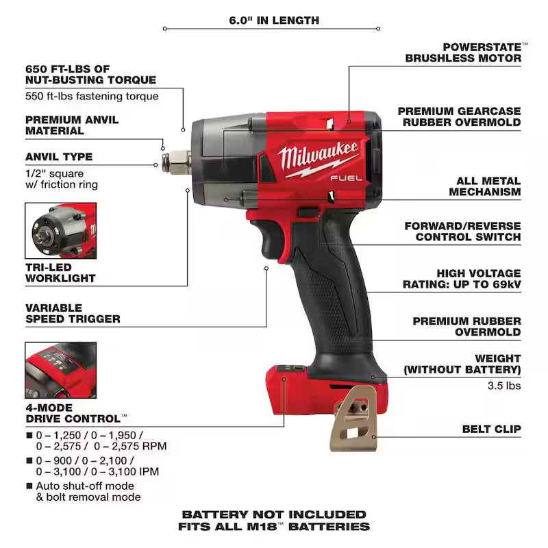 18-Volt Lithium-Ion Brushless Cordless SDS-Plus Rotary Hammer Kit with Impact Wrench N809