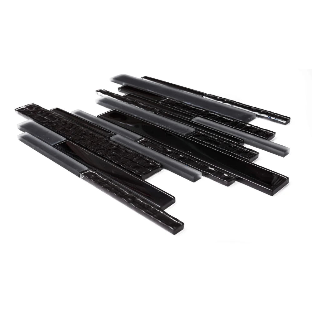 Black Glass Mosaic Wall Tile J174