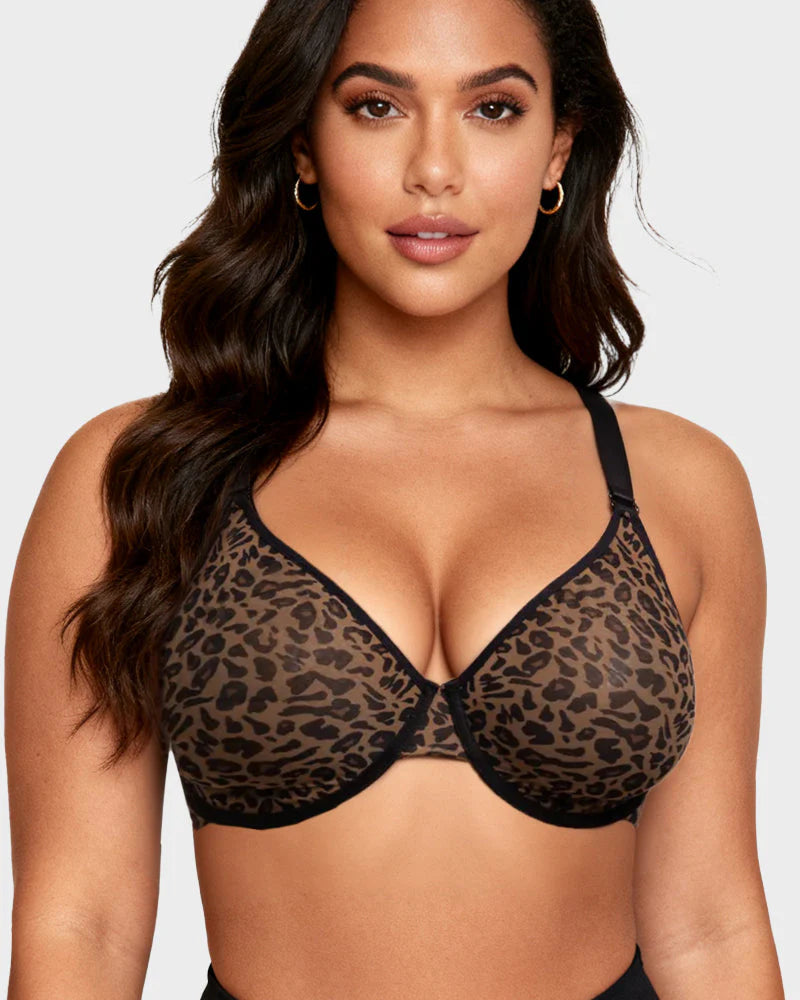 Sheer Zebra Mesh Underwire Bra E229995