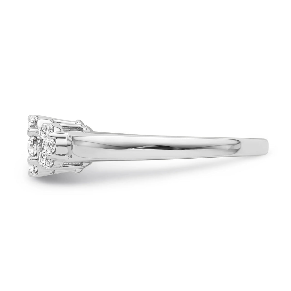 10K White Gold Diamond Cluster Band Ring, Size 8 X92193